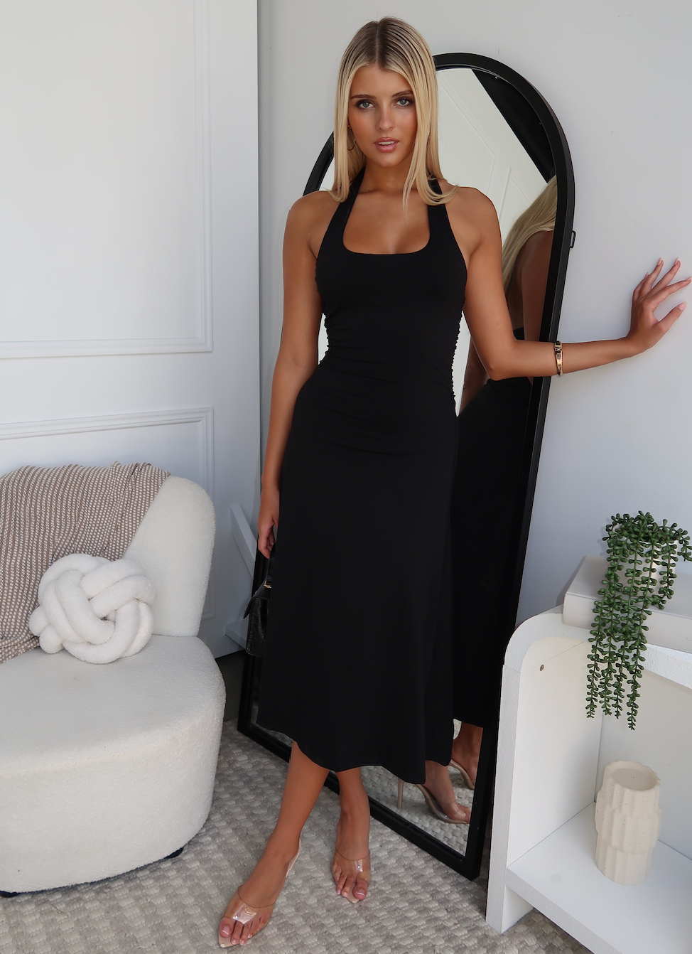 ARIANA MIDI DRESS - BLACK