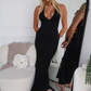OMARI HALTER MAXI - BLACK