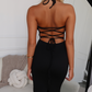OMARI HALTER MAXI - BLACK