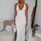 OMARI HALTER MAXI - WHITE