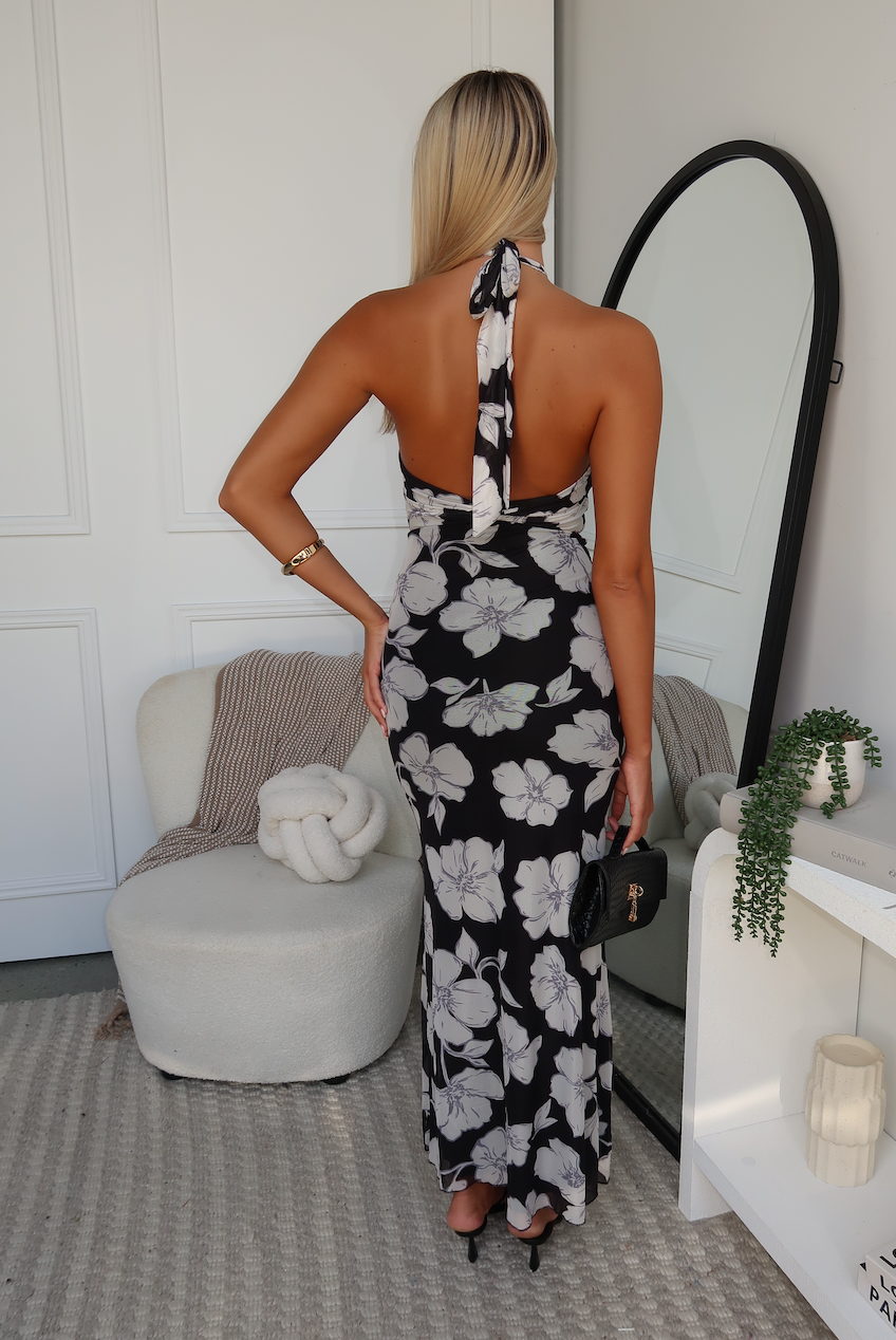 ANDREA MAXI DRESS - FLORAL BLACK