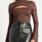 FRANKEY LACE TOP - CHOCOLATE