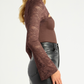FRANKEY LACE TOP - CHOCOLATE