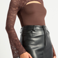 FRANKEY LACE TOP - CHOCOLATE