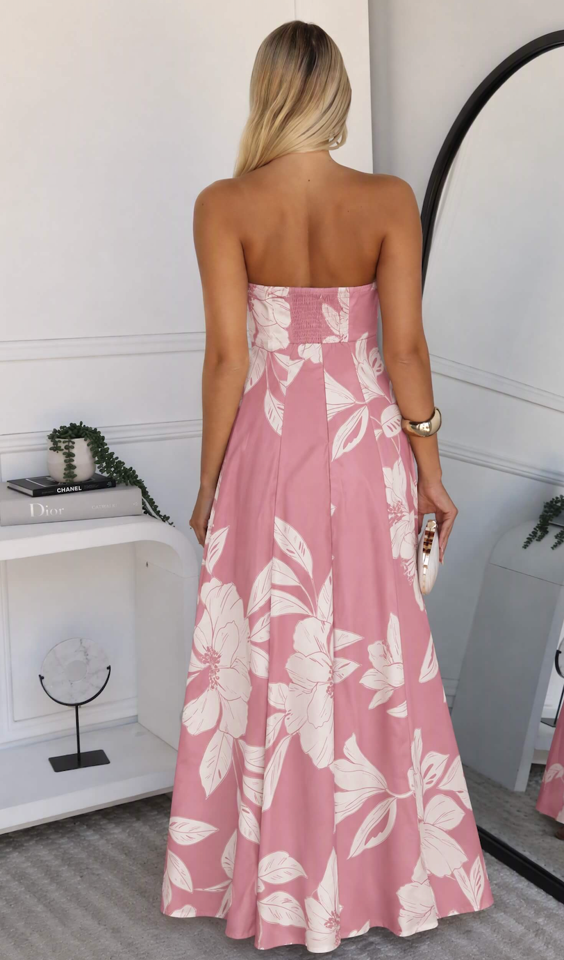 JULIET FLORAL MAXI DRESS - PINK