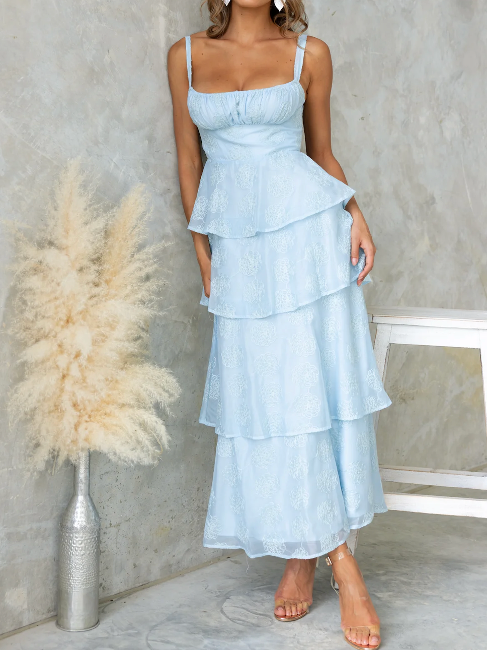 SICILY MAXI DRESS - BABY BLUE