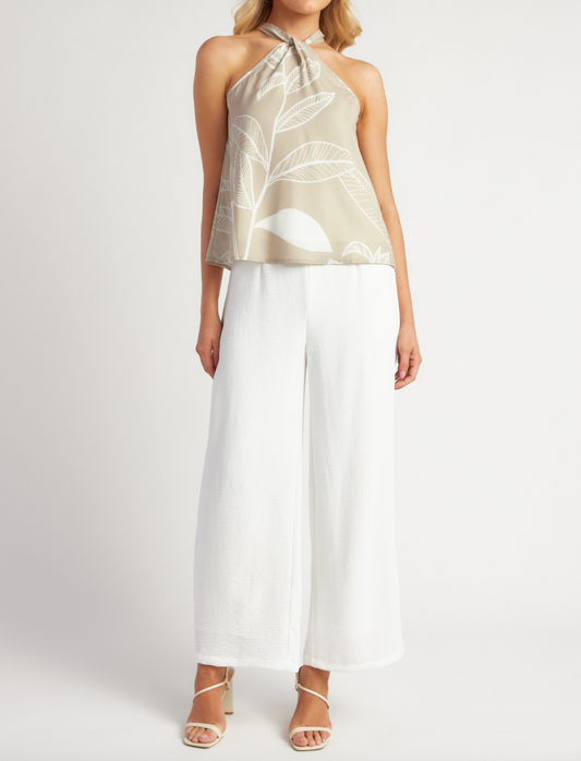 CORRINE TOP - BEIGE PRINT
