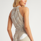 CORRINE TOP - BEIGE PRINT