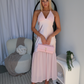 AVANT SATIN MAXI DRESS - BABY PINK