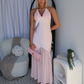 AVANT SATIN MAXI DRESS - BABY PINK