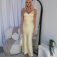 MARIAH SATIN MAXI DRESS - LEMON