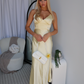 MARIAH SATIN MAXI DRESS - LEMON