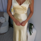 MARIAH SATIN MAXI DRESS - LEMON