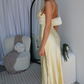 MARIAH SATIN MAXI DRESS - LEMON