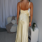 MARIAH SATIN MAXI DRESS - LEMON
