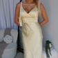 MARIAH SATIN MAXI DRESS - LEMON