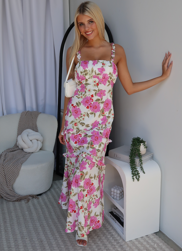 AUBREY MAXI DRESS - FLORAL PINK
