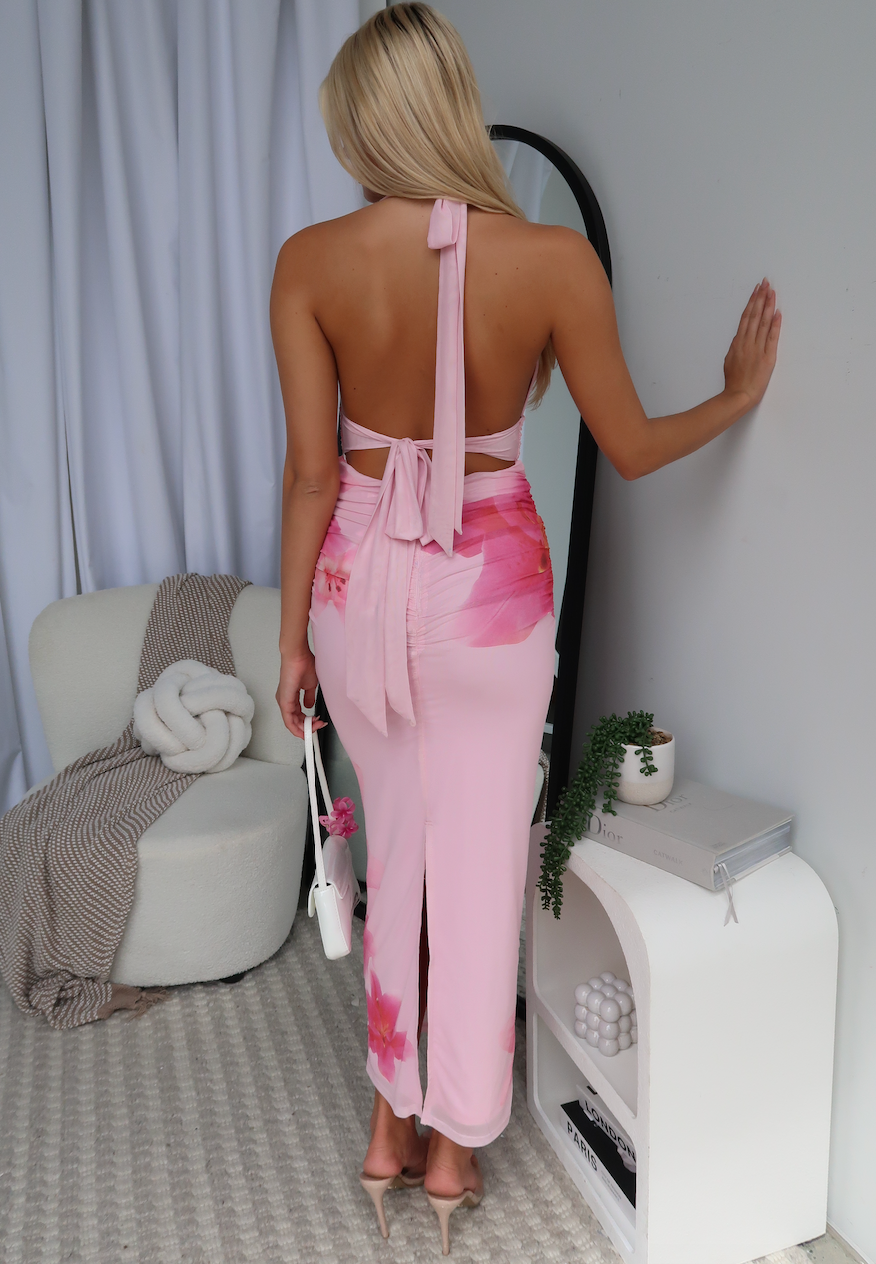 HUDSON MAXI DRESS - FLORAL PINK