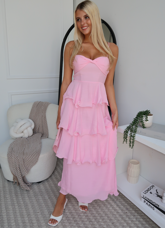 LACEY MAXI DRESS - BABY PINK