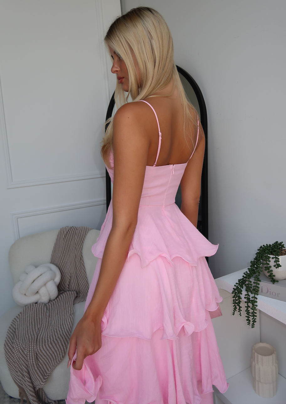 LACEY MAXI DRESS - BABY PINK