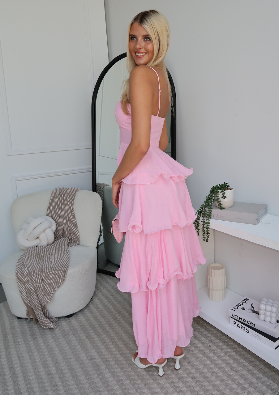 LACEY MAXI DRESS - BABY PINK