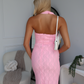 ELSI LACE MAXI DRESS - PINK