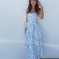 MATILDA RUFFLE MAXI DRESS - BLUE