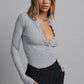 LARA BODYSUIT BY BAYSE BRAND - GREY