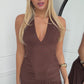 HAPER MAXI DRESS - CHOCOLATE