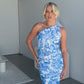 JAELYN DRESS - BLUE/WHITE