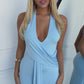 TYLA HALTER MAXI DRESS - BLUE