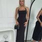 FRANCA HALTER MAXI DRESS - BLACK