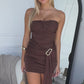 TATUM MINI DRESS - CHOCOLATE