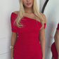 TANASHE OFF SHOULDER MINI DRESS - RED