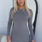 DAMIA KNIT MINI DRESS - GREY