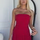 DANIKA STRAPLESS MAXI DRESS - RED