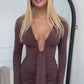BRYSON LONG SLEEVE MAXI DRESS - CHOCOLATE