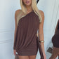SIENNA MINI DRESS - CHOCOLATE