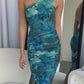 JAELYN DRESS - TEAL FLORAL PRINT