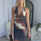 HUDSON MAXI DRESS - BROWN MULTI