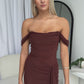 VIENNA RUFFLE MAXI DRESS - CHOCOLATE