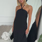 SWEENIE HALTER MAXI DRESS - BLACK