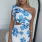 THERESE MAXI DRESS - BLUE/WHITE FLORAL