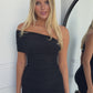 MELINDA OFF SHOULDER MINI DRESS - BLACK