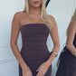 HOPE STRAPLESS MAXI DRESS - CHOCOLATE