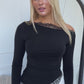 LILA LACE TOP - BLACK