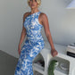 JAELYN DRESS - BLUE/WHITE