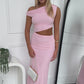 COCO OFF SHOULDER MAXI DRESS - BABY PINK