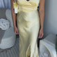 MARIAH SATIN MAXI DRESS - LEMON