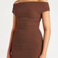 ORIA TEXTURED DRESS - CHOCOLATE